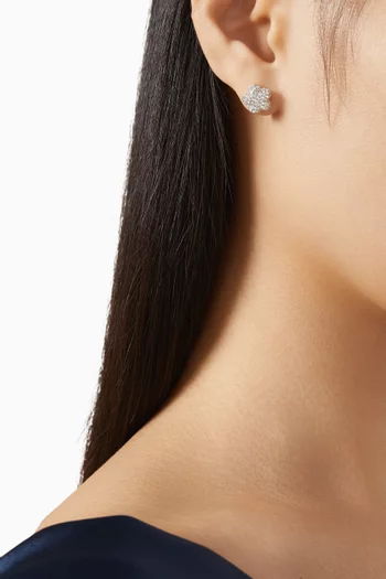 The Daisy Pave Earrings in Plated Brass