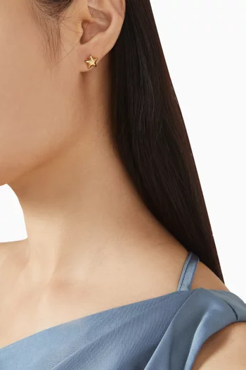 Micro Star Balloon Stud Earrings in Plated Brass