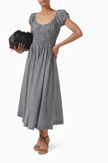 فستان كوينلي طويل بنقشة مربعات