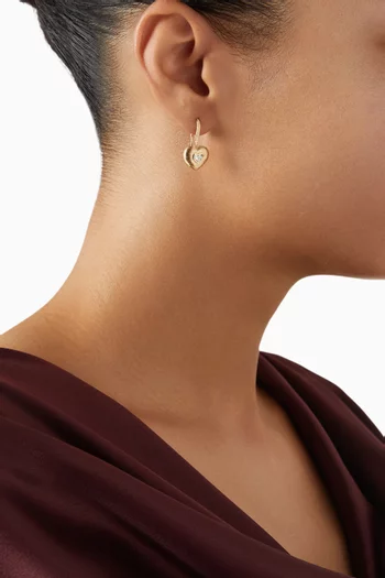 Heart Diamond Earrings in 18kt Yellow Gold