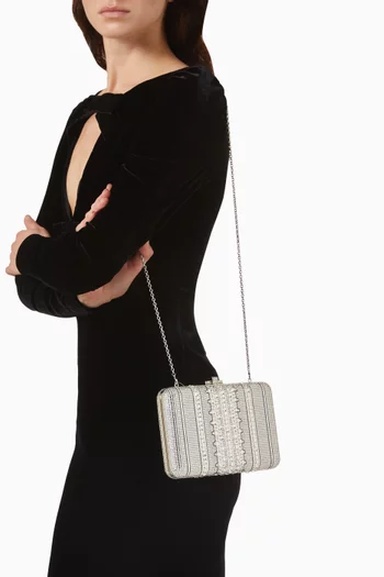 Slim Slide Crystal-embellished Clutch