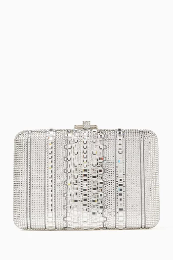 Slim Slide Crystal-embellished Clutch