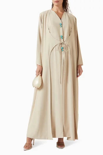 Button-embellished Abaya