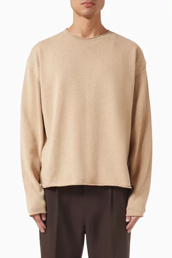 Melange Pullover Sweater in Cotton-blend