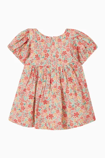 Festive Floral Dress in Organic Cotton Muslin