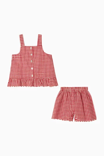 Scalloped Gingham Set