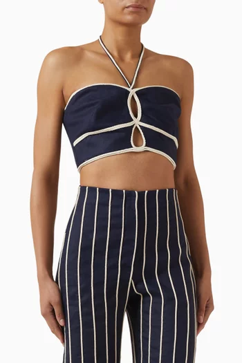 Agave Rope Crop Top in Linen