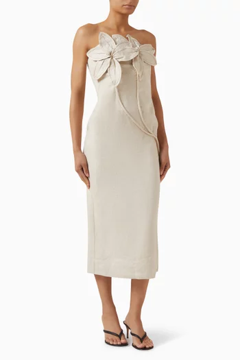 فستان فلوسير برقع زهور بارزة