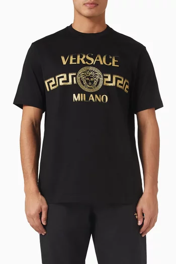 تي شيرت بشعار الماركة قطن جيرسيه