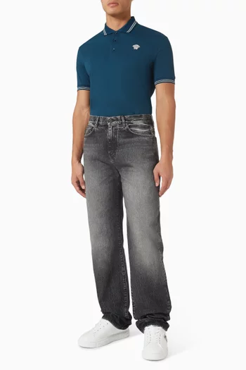 تي شيرت بولو بشعار ميدوسا منسوج