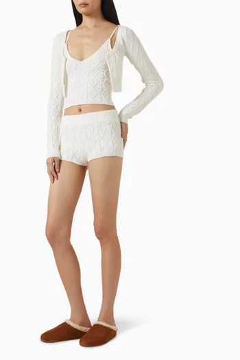 بلوزة بلا أكمام سنو باني بغرزة الضفيرة