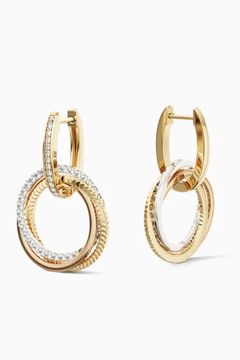 Revolve Trio Diamond Earrings in 18kt Gold