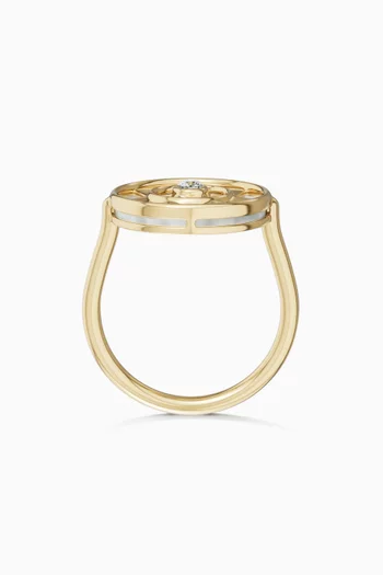 Farfasha Mother of Pearl & Diamond Shams Ring in 18kt Gold