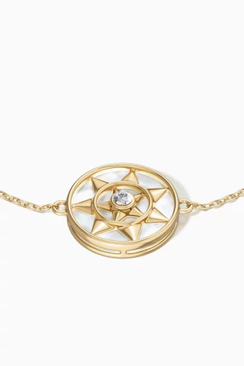 Farfasha Shams Mother of Pearl & Diamond Bracelet in 18kt Gold