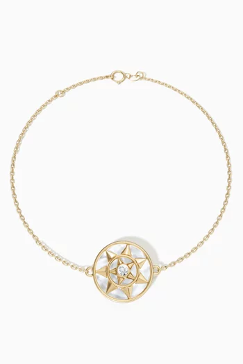 Farfasha Shams Mother of Pearl & Diamond Bracelet in 18kt Gold