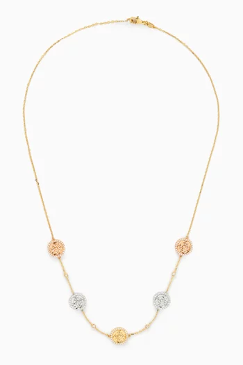 قلادة لايس مرصعة بالماس ذهب عيار 18