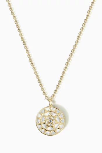 Farfasha Shams Mother of Pearl & Diamond Necklace in 18kt Gold