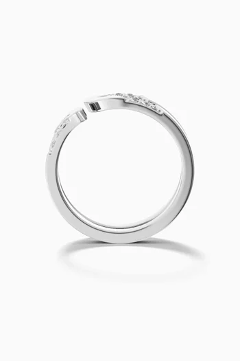 Alif Pavé Diamond Ring in 18kt White Gold