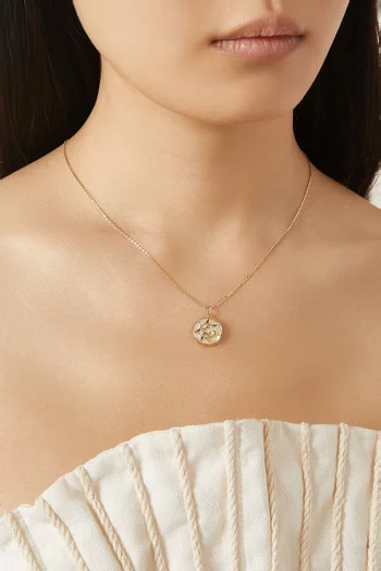 Farfasha Shams Mother of Pearl & Diamond Necklace in 18kt Gold