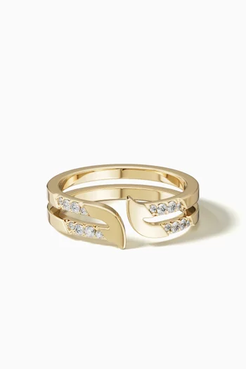 Alif Pavé Diamond Ring in 18kt Gold