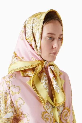 وشاح بنقشة الربيع الباروكية حرير تويل