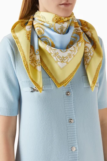 وشاح بنقشة الربيع الباروكية حرير تويل