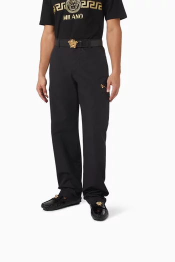 Medusa 95 Driver Shoes in Croc-embossed Leather