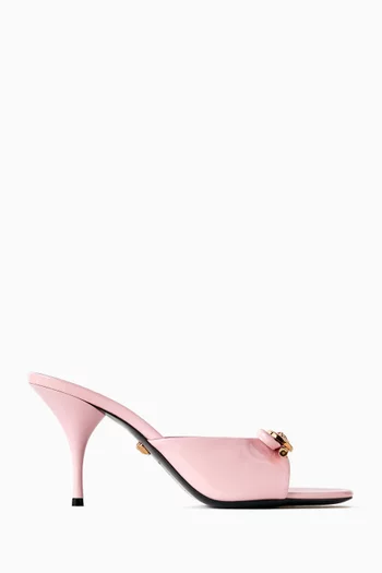 Opera 85 Bow Mule Sandals in Patent Leather