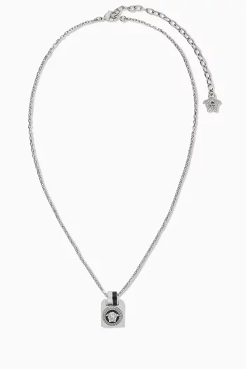 Medusa Pendant Necklace in Silver-tone Brass