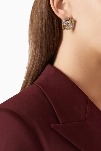 Medusa '95 Stud Earrings in Silver-tone Brass