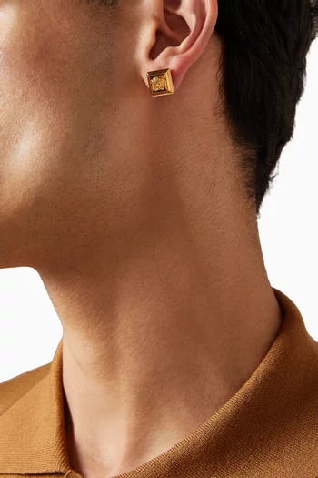 Medusa 95' Stud Earrings in Gold-tone Brass