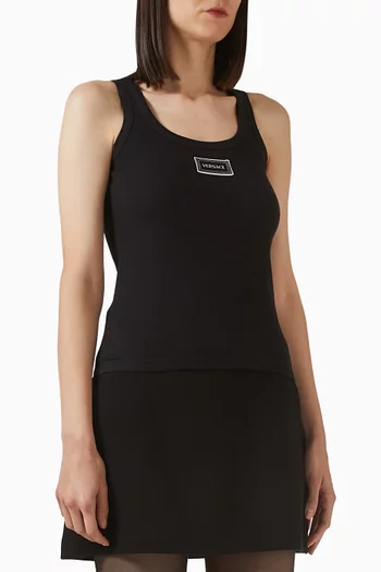 Logo Tank Top in Rib-knit