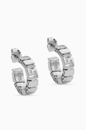 Greca Hoop Earrings in Metal