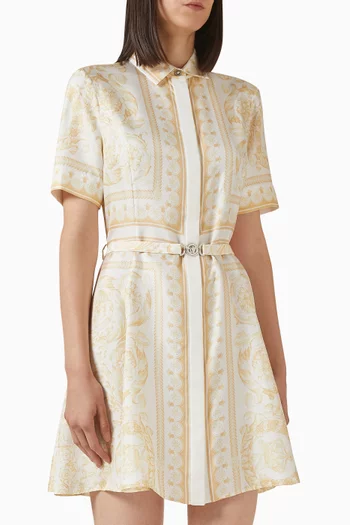 فستان بنقشة باروكية فولار 92‏ حرير وتويل