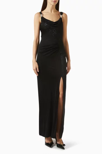 Medusa Draped Gown in Liquid-jersey