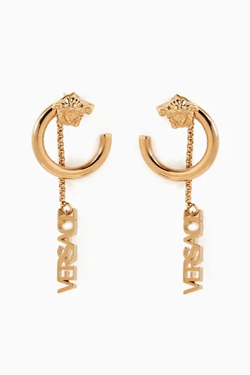 Medusa Charm Earrings in Gold-tone Brass