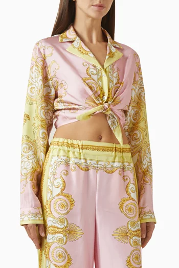 Spring Barocco Foulard Print Shirt in Silk Twill
