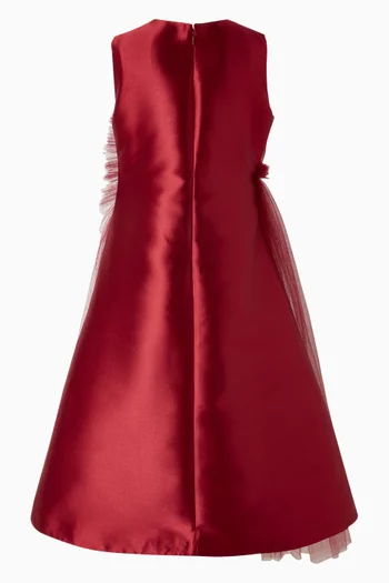 فستان بطيات مخطط