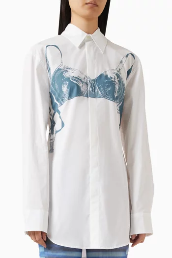 Bra-print Shirt in Cotton Blend
