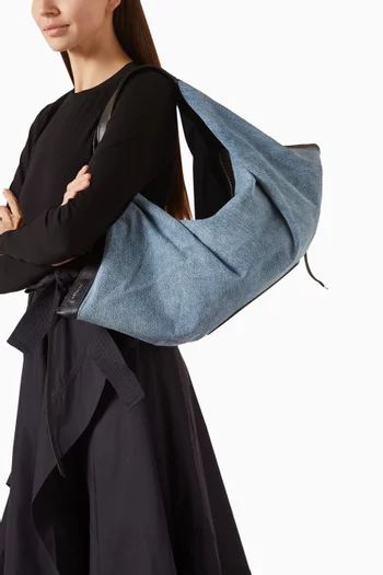 حقيبة كتف لونا متوسطة دينم