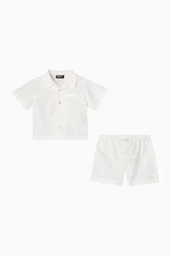 Barocco Shirt & Shorts Set in Cotton-poplin