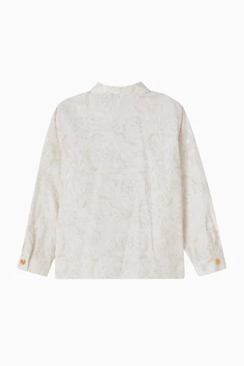 Printed Shirt in Cotton Poplin