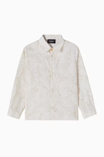 Printed Shirt in Cotton Poplin