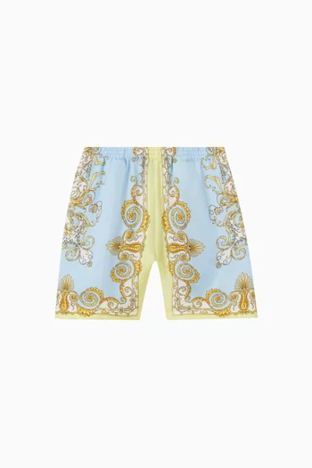 Barocco-print Shorts in Silk