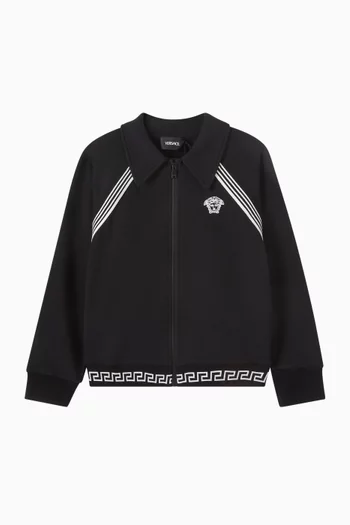 جاكيت مطرز بشعار ميدوسا صوف قطني