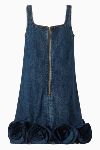 فستان بنقشة زهور دينم