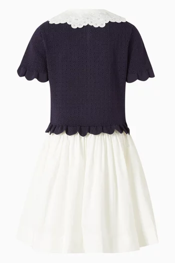 فستان بطيّات متوسط الطول نسيج فيسكوز