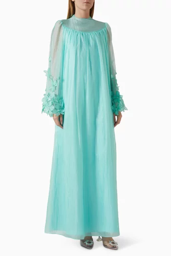 3D Floral-applique Kaftan