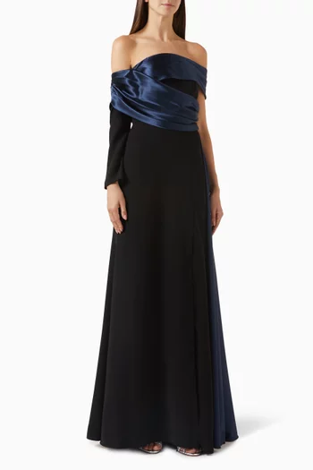 Draped Off-shoulder Dress