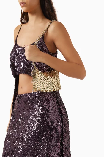 حقيبة كتف مرصعة بالكريستال